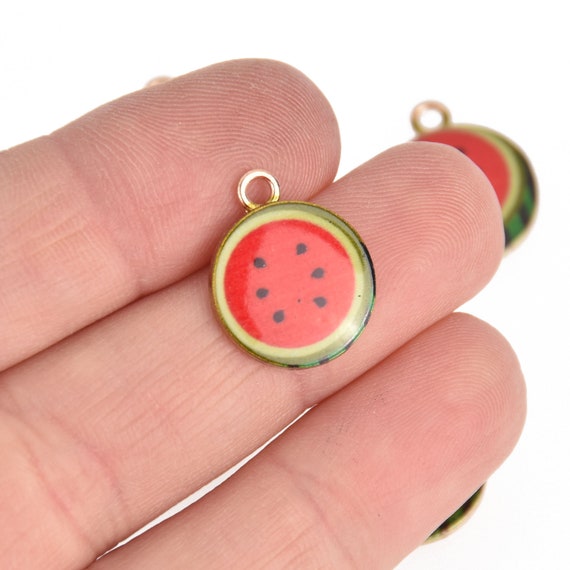 5 Watermelon Charms Gold Plated Metal 15mm Diameter Chs6951 - Etsy