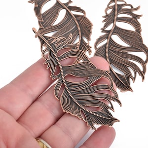 Large Copper Feathers - Etsy