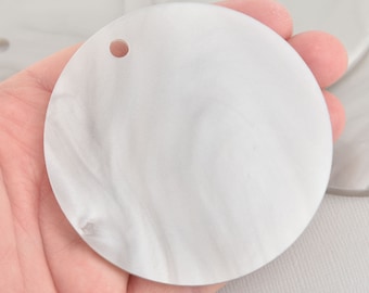 5 discos acrílicos perlados grises de 3" para llaveros circulares cortados con láser Lca0694a