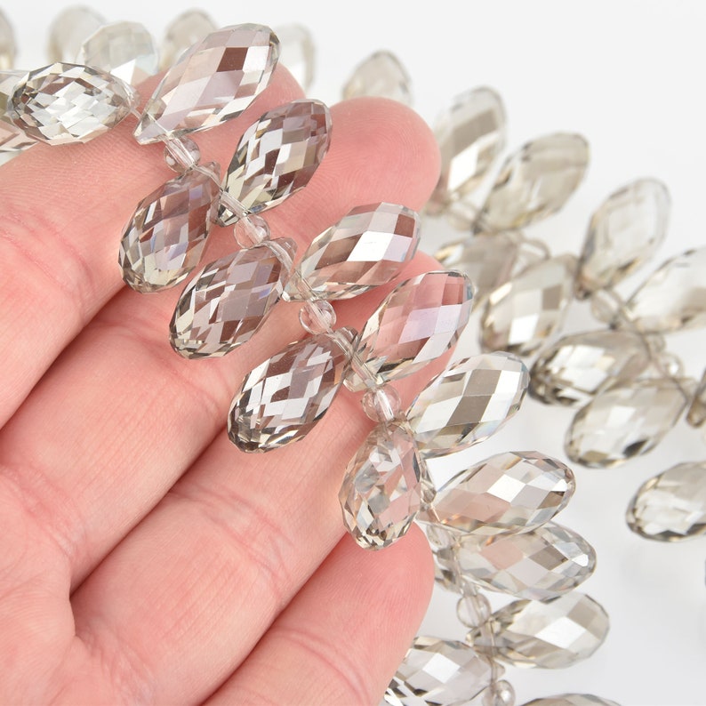 Adabele 1 Strand Natural Turquoise Blue Howlite Pear Briolette Gemstone 20mm Top Drilled Teardrop Loose Stone Beads (60-62pcs) for Jewelry Craft