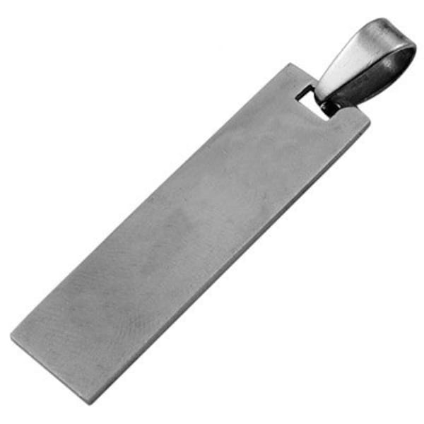2 Stainless Steel Metal Stamping Blanks Charm Pendants with Bail, RECTANGLE, 1-1/2" x 1/2", 18 gauge  msb0297