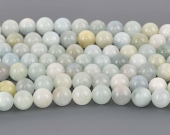 8mm Aquamarine Round Gemstone Beads, 7.25" strand, gem0937