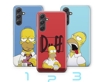 Funda para teléfono G8 de Homer para Samsung A14 A15 A16 A17 A25 A26 A33 A34 A35 A36 A53 A54 A55 A56 A72 A73 y más modelos. Diseño divertido de Los Simpson.