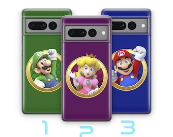 Super Mario G1 Phone Case Cover For Google Pixel 6 6A 7 7A 8 8A 9 9A 10 Pro XL Vintage Video Game Brothers Luigi Bros Dinosaurs Princess