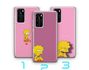 Capa para celular Lisa G6 para Huawei P9 P10 P20 P30 P40 Lite PRO Plus LG G5 G6 Simpson Personagem de desenho animado engraçado filha inteligente fofa sarcástica