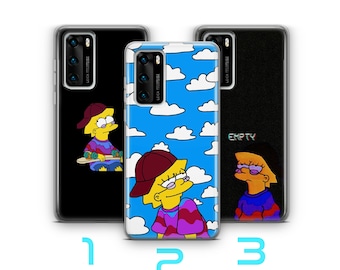 Capa para celular Lisa G4 para Huawei P9 P10 P20 P30 P40 Lite PRO Plus LG G5 G6 Simpson Personagem de desenho animado engraçado filha inteligente fofa sarcástica