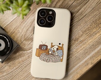 Lazy Snoopy phone case, funny cartoon tough cover compatible with Iphone 17 16 15 14 13 12 11 X 8 Samsung and google pixel