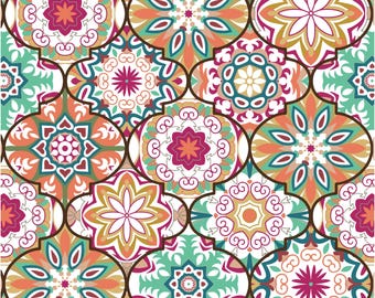 Colorful Tile Seamless Pattern | Mandala Fabric & Wallpaper Design | Indian Dance Floor Wrap | Floor Pattern for Events and Celebrations