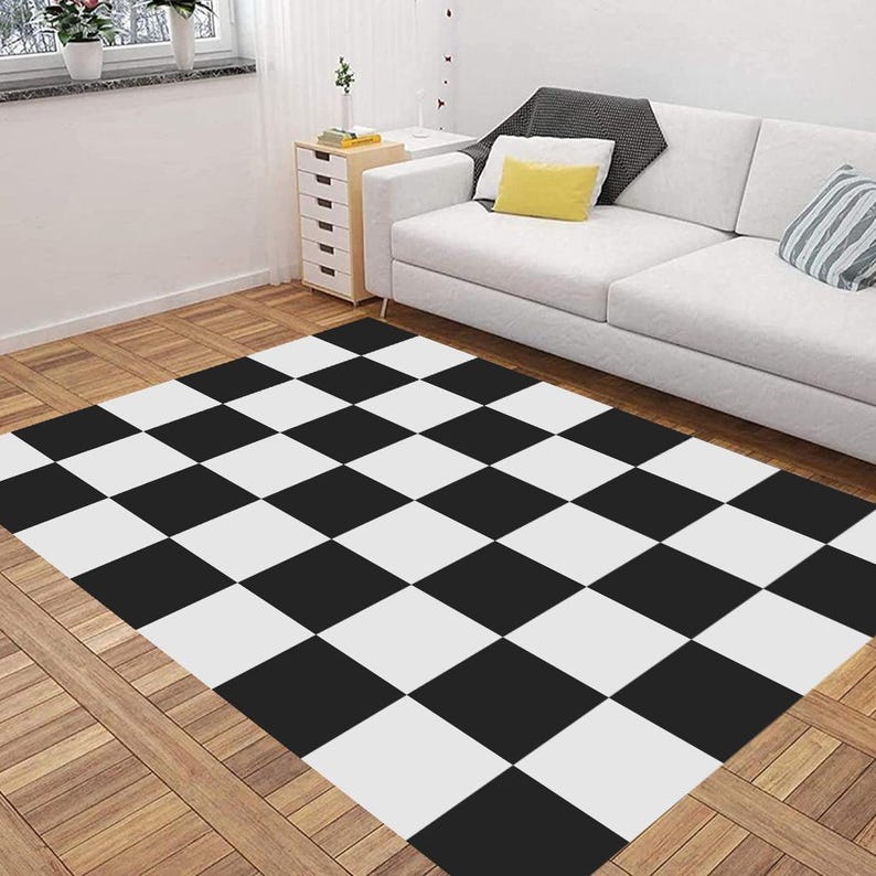 Checkboard Rug Pattern Seamless Classic Checkerboard Seamless Pattern | Black and White Digital ...
