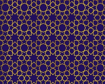Luxury Geometric Seamless Pattern | Gold & Navy Digital Paper | Wallpaper and Crafts | Dance Floor Wrap (Digital File)