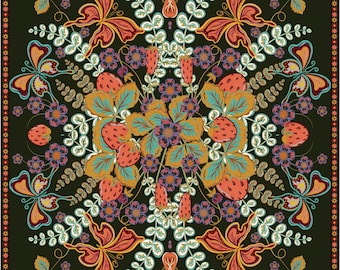 Dark Folk Art Digital Pattern | Mandala Floral Dance Floor Design | Indian Wedding Decor (Digital File)