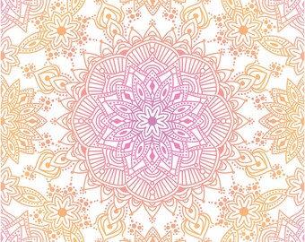 Sonnenuntergang Farbverlauf Mandala Muster | Pink & Orange Boho Digital Papier | Paisley Mandala Tanzflächen-Design (Digitale Datei)