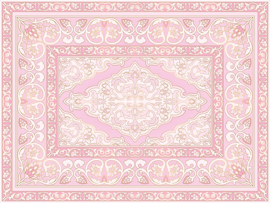 Elegant Pink Persian Rug Digital Art | Indian Wedding Floor Design ...