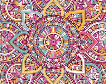 Lebendiges Mandala Muster | Mandala Bodengestaltung | Indisches Hochzeitsdesign (Digitale Datei)