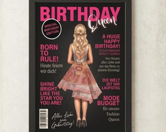 Geldgeschenk Geburtstag Mädchen Frau / Geburtstagsgeschenk / Geschenk für Freundin, Schwester, Tochter / Fashion / Shoping Zeitung Portada PDF