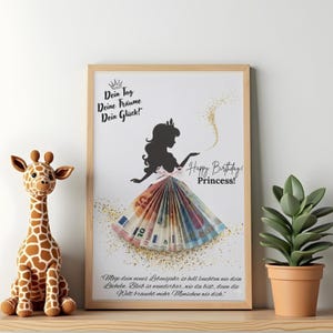 Geldgeschenk zum Geburtstag für Mädchen, kreative DIY Geschenkidee zum Ausdrucken.
