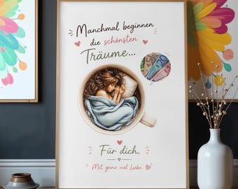 Geldgeschenk zum Ausdrucken – Wunscherfüller – Personalisierte Geldgeschenke – DIY Geschenk Hochzeit & Geburtstag – Last Minute Geschenkidee