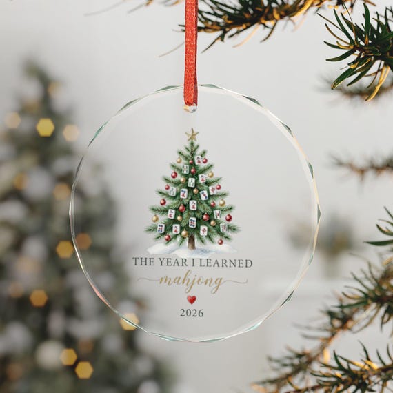 The Year I Learned Mahjong Ornament, 2026 Dated Christmas Ornament, Mahjong Gift, Funny Hobby Ornament, Gift for Mahjong Player