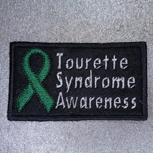 Tourette Syndrome Awareness Patch, Teal Ribbon Embroidered Felt Badge, Sew On Patch, TS Awareness Gift, Spoonie Patch, Neurodivergent