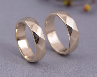 Hammered Brass Ring- Minimalist Stacking Wedding Band.