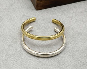 Brass Cuff Bracelet, Open Cuff Bangle, unisex Bangles.