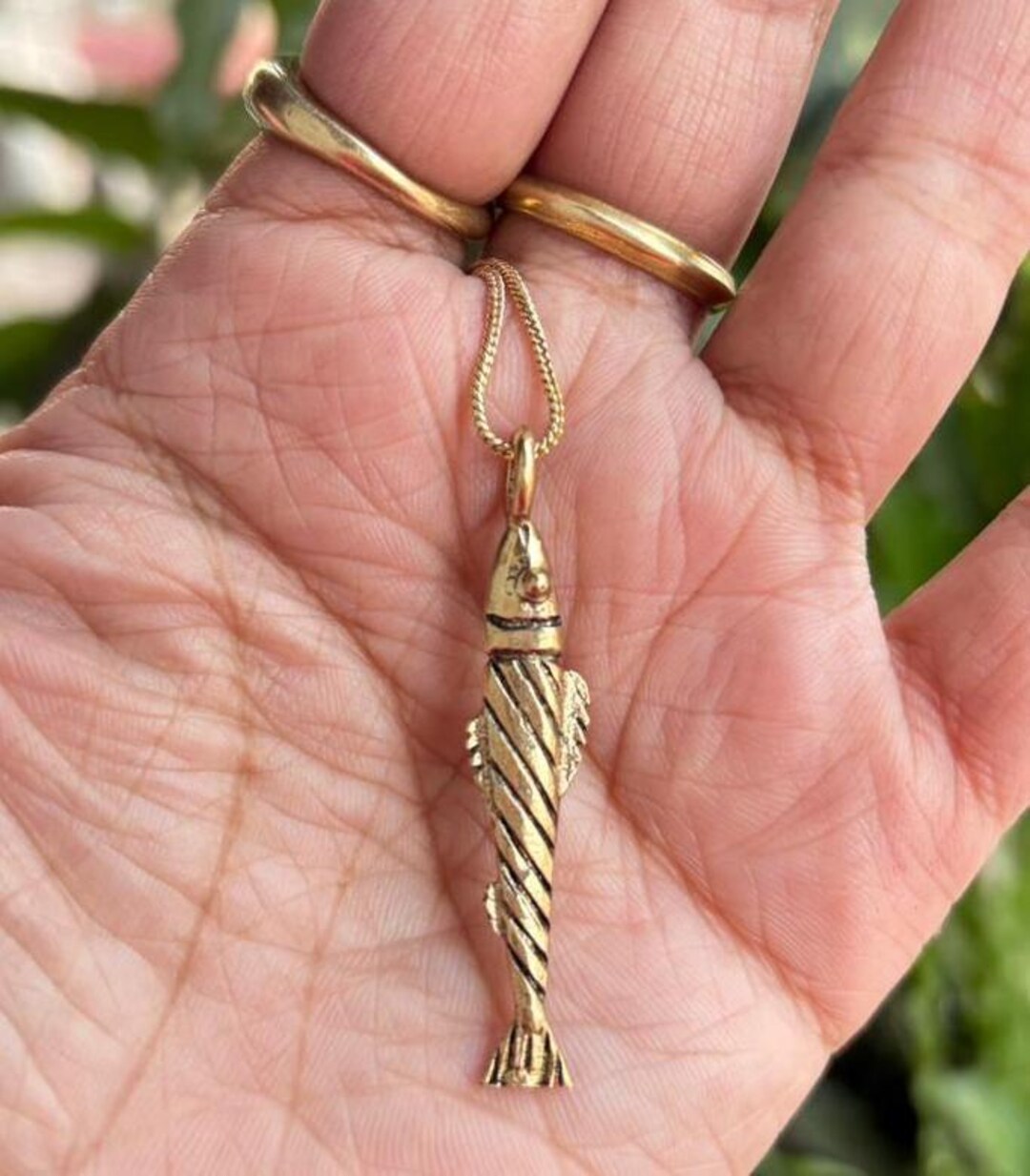 Gold Fish Necklace, Animal Pendant, Handmade Neckless Gift. - Etsy