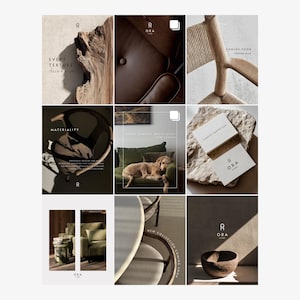 Luxus Interior & Design Instagram Vorlagen Bundle | Bearbeitbare Canva Social Media Vorlagen | Minimal Elegant Brand Kit | Digitaler Download