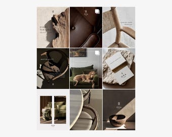 Luxury Interior & Design Instagram Templates Bundle | Editable Canva Social Media Templates | Minimal Elegant Brand Kit | Digital Download
