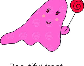 Hand Drawn Halloween Ghost PNG | Spooky Doodle (Digital Download)