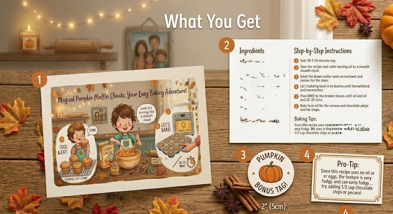 Cartoon People.pdf Magical Pumpkin Muffins Recipe | Easy 3-ingredient Fall Dessert (PDF ...