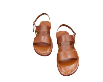 Handmade Moroccan Leather Sandals – Minimalist Brown Summer Slides