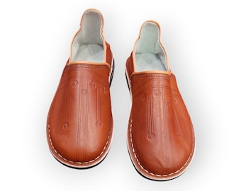 Moroccan Babouche Slippers | Handmade Genuine Leather Unisex Shoes | Artisan Traditional Design