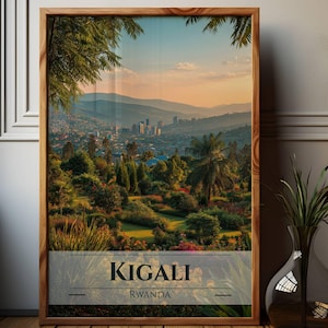 Kigali Travel Poster - Rwanda Wall Art - Kigali Print - Rwanda Travel Poster - Africa Wall Art - Travel Gift - Home Decor