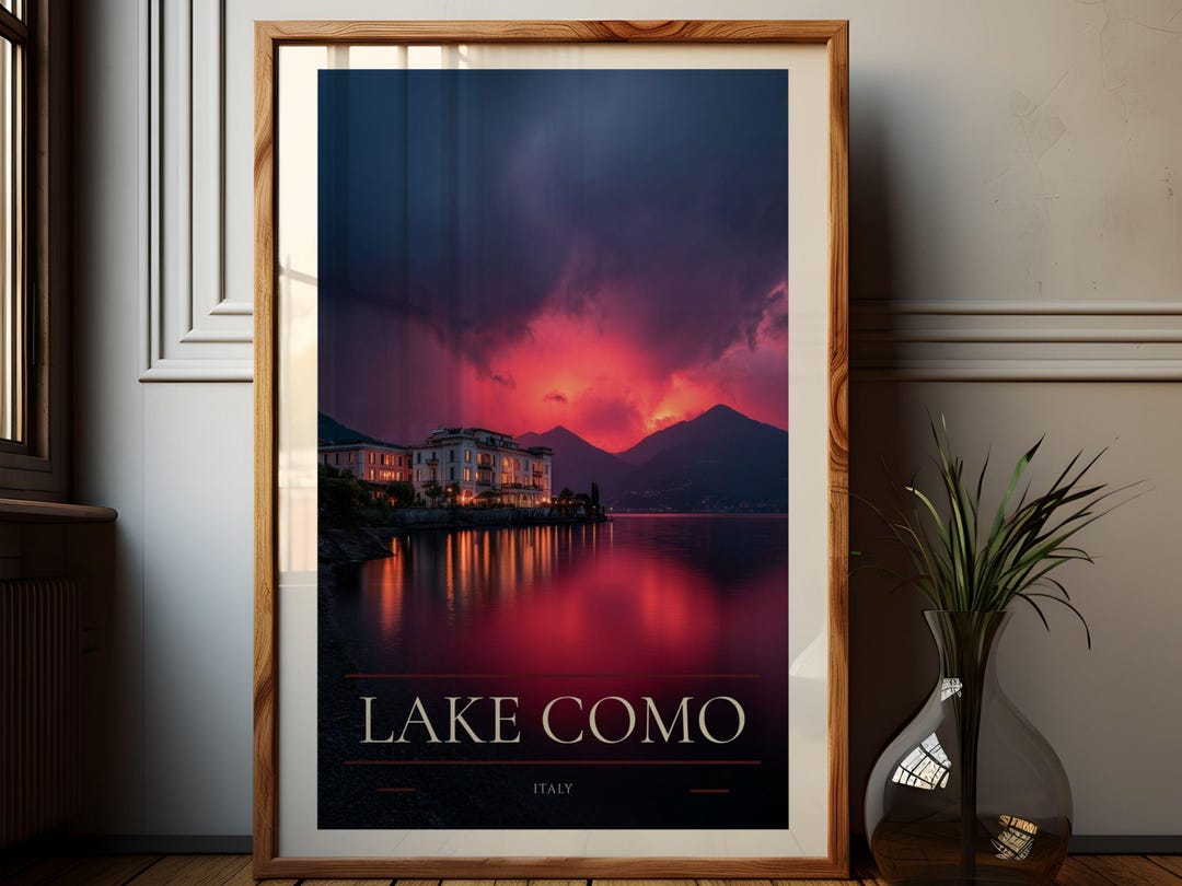 Lake Como Poster - Lake Como Wall Art - Italy Travel Print - Italian ...