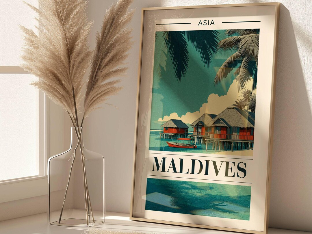 Maldives Poster Print - Maldives Wall Art - Island Wall Decor - Beach ...