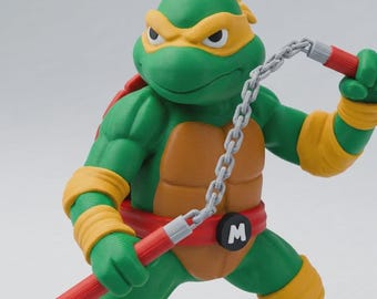 Turtle Warrior Figure | 3D Printed Collectible Statue, Cartoon Display Model