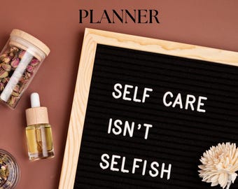 Self Care and Wellness Journal Planner for Mental Health Digital PDF Download Printable Mindfulness Tracker