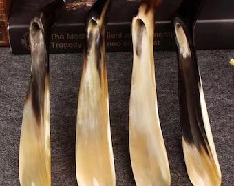 Shoe Horn Made with Real Horn Handmade | Home or Travel Use | Shoehorn for Men or Women Shoes & Boots | Natural Real Horn Shoehorn