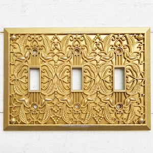 Light Switch Cover, In Muted Gold , Modern Home Decor,Lightswitch Cover, Light Switch Cover Plates, Shabby Chic,  Double Rocker Switch Cover