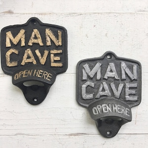 Man Cave Bottle Opener,Beer Bottle Opener,Wall Mount Bottle Opener , Cool Gift , Patina Rustic , Cast Iron ,Gift For Him ,Blue Bottle Opener