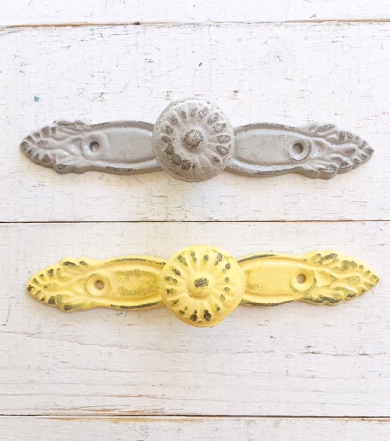 Pulls Rustic French Cottage Style Cast Iron Etsy