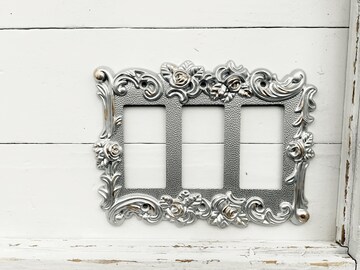 Light Switch Cover, In Muted Gold , Modern Home Decor, Outlet Cover, Light Switch Cover Plates, Shabby Chic, Double Rocker Switch Cover