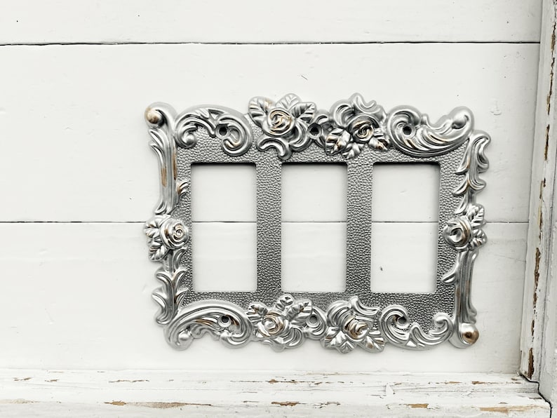 Light Switch Cover Metal In Muted Gold , Modern Home Decor, Outlet Cover, Light Switch Cover Plates, Shabby Chic, Double Rocker Switch Cover 画像 2