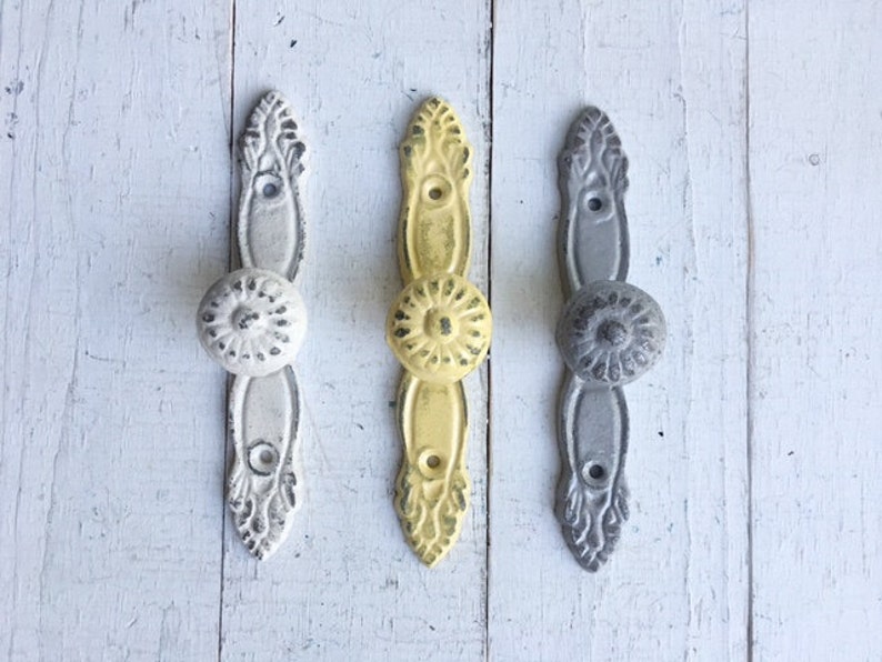 Pulls Rustic French Cottage Style Cast Iron Etsy