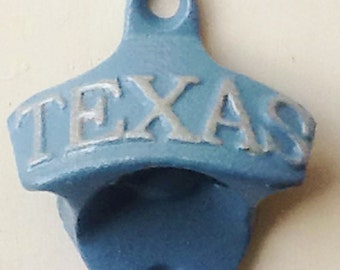 Cast Iron Vintage Bottle Opener -Game Room-Man Cave-Texas Bottle Opener Wall Mounted Rustic Cast Iron Primitive Decor-Antique Vintage Style