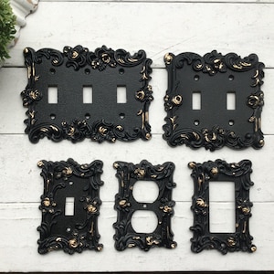 Light Switch Cover Metal In Muted Gold , Modern Home Decor, Outlet Cover, Light Switch Cover Plates, Shabby Chic, Double Rocker Switch Cover 画像 4