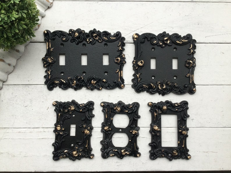 Light Switch Cover Metal In Muted Gold , Modern Home Decor, Outlet Cover, Light Switch Cover Plates, Shabby Chic, Double Rocker Switch Cover 画像 4