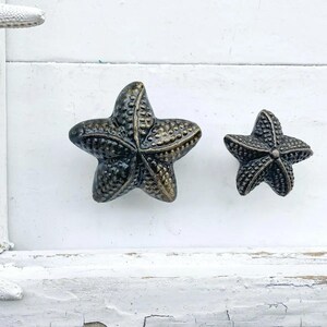 Shabby Chic Distressed Metal Starfish Knob In Florida Coral Metal, Drawer Knob , Beach Knob, Tropical Decor,Nautical Coastal Beachy Decor