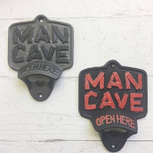 Man Cave Bottle Opener,Beer Bottle Opener,Wall Mount Bottle Opener , Cool Gift , Patina Rustic , Cast Iron ,Gift For Him ,Blue Bottle Opener