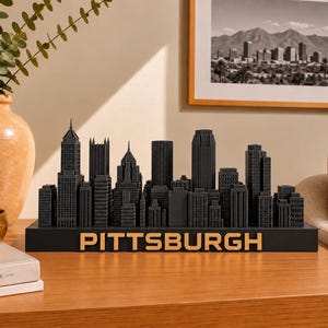 Pittsburgh Skyline Decoratie, 3D Stadsmodel, Pittsburgh Stadsgezicht Sculptuur, Moderne Woondecoratie, Pittsburgh Cadeau, Housewarming Cadeau, Verhuiscadeau